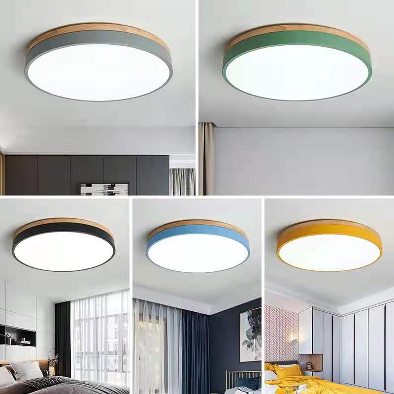 Inbouw Natuurlijke Schijf Plafondlamp Warm Massief Materiaal