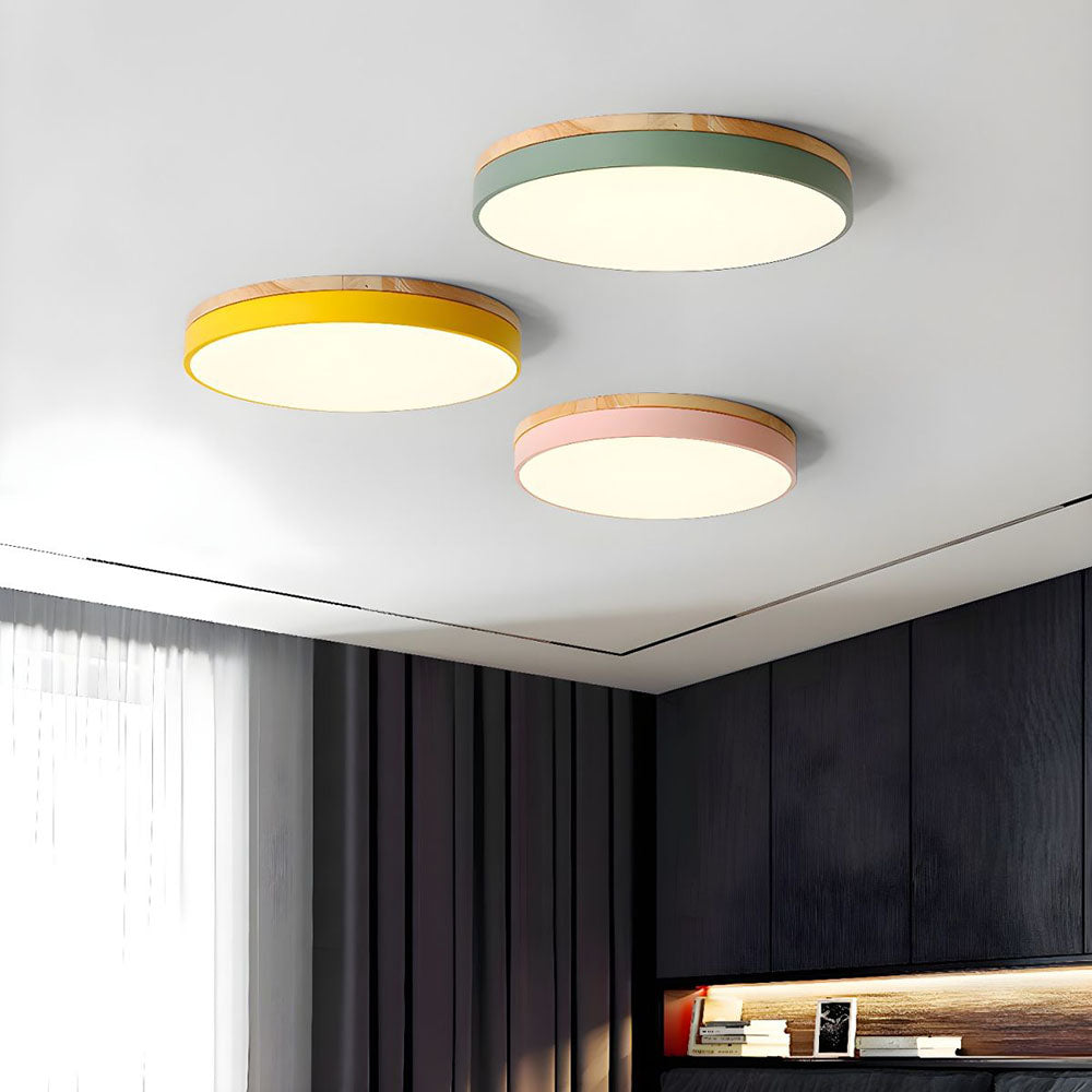 Inbouw Natuurlijke Schijf Plafondlamp Warm Massief Materiaal