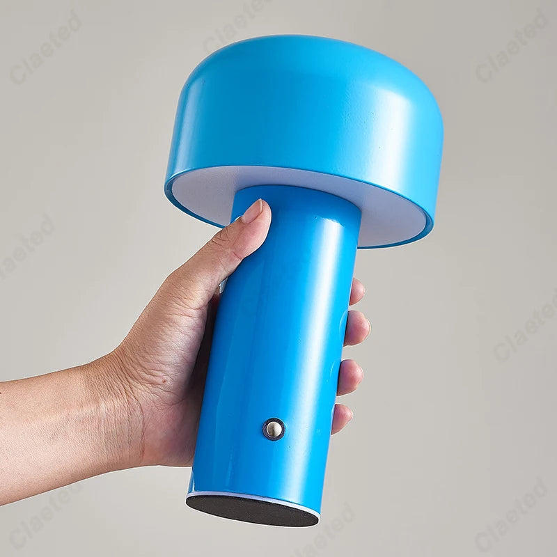 Italiaans Design Paddenstoel Tafellamp Voor Binnen Buiten Blauw Oplaadbaar via USB