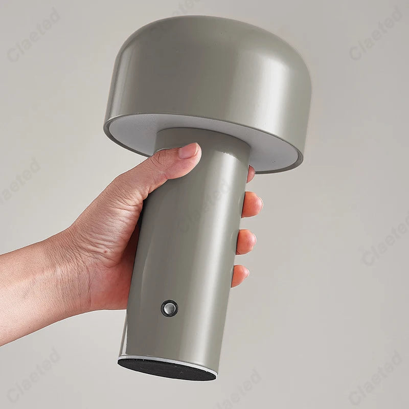 Italiaans Design Paddenstoel Tafellamp Voor Binnen Buiten Grijs USB-oplaadbaar