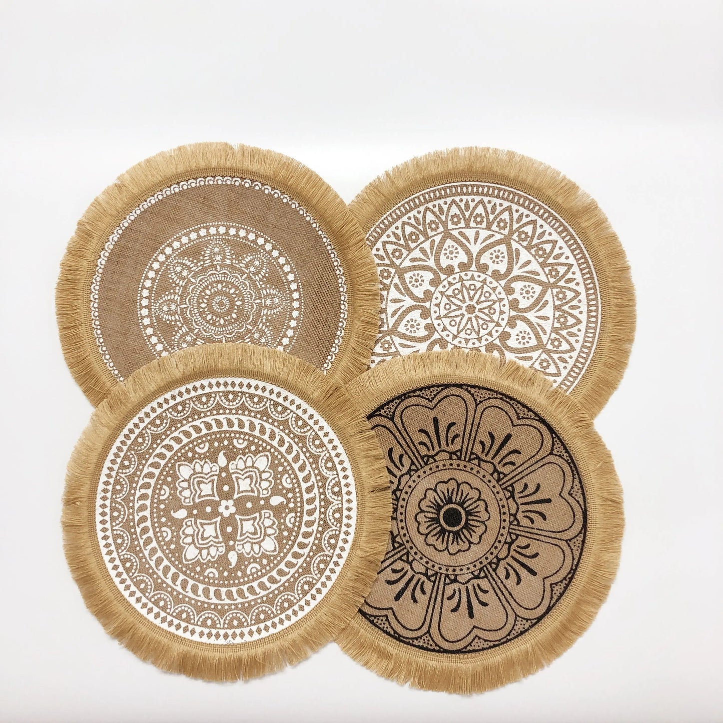 Jute Boho Placemats Voor Een Rustieke En Bohemian Tafelaankleding 4 stuks C