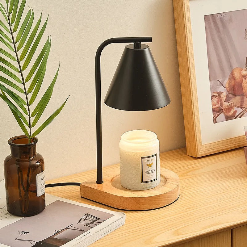 Kaarsenwarmerlamp Met Moderne Verlichting Voor Gezellige Sfeer Zwart
