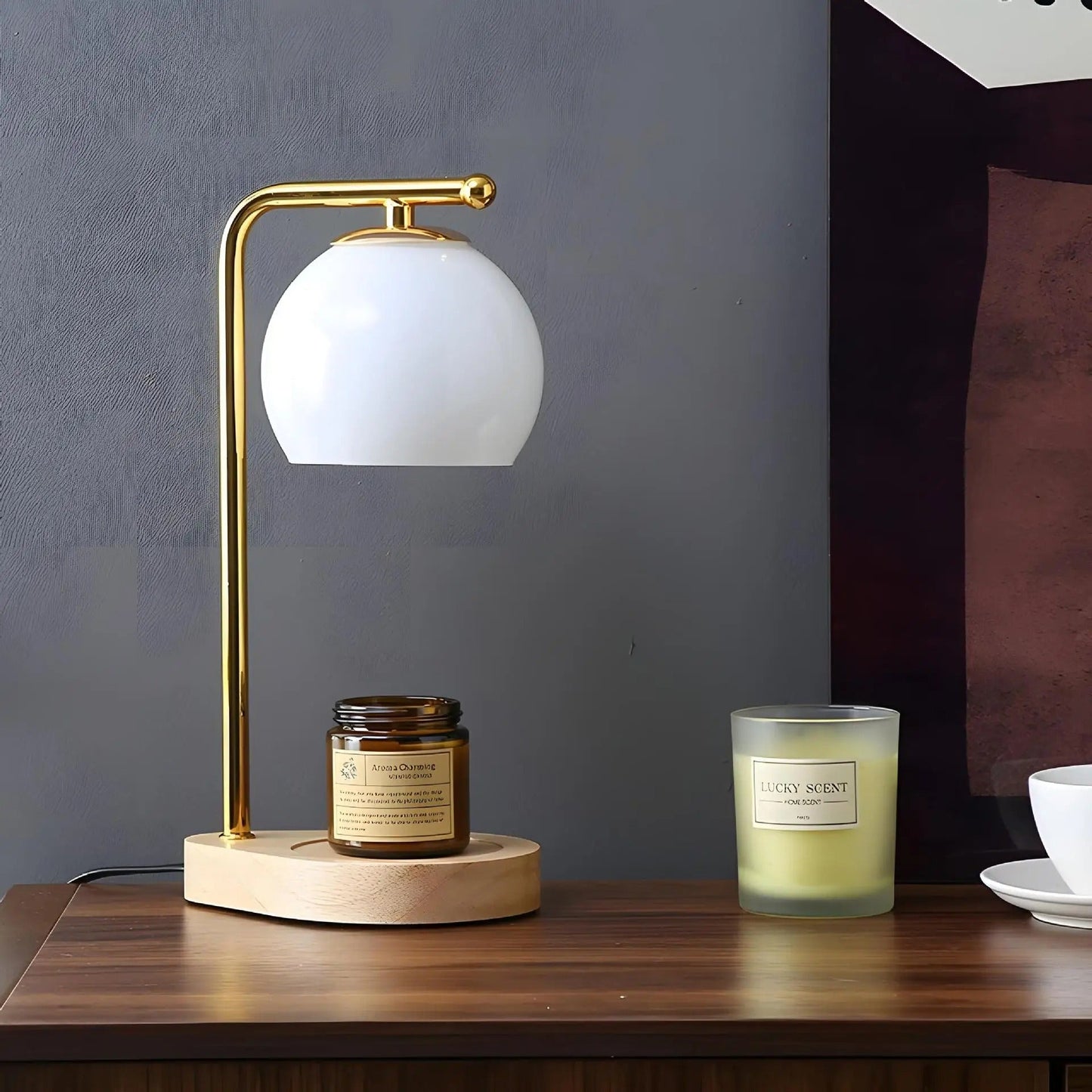 Kaarsenwarmerlamp Met Multifunctionele Tafellamp Functie Wit