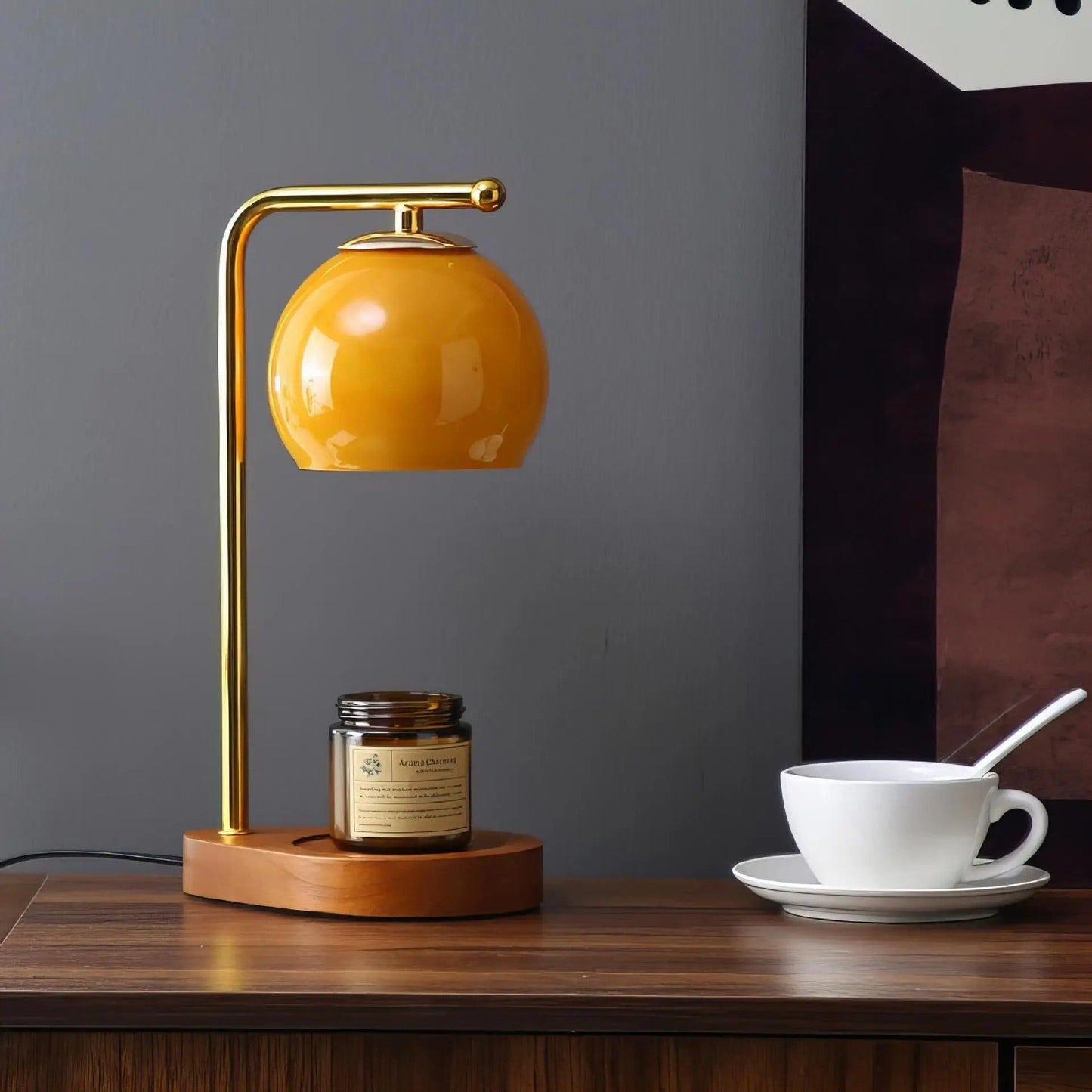 Kaarsenwarmerlamp Met Multifunctionele Tafellamp Functie Oranje