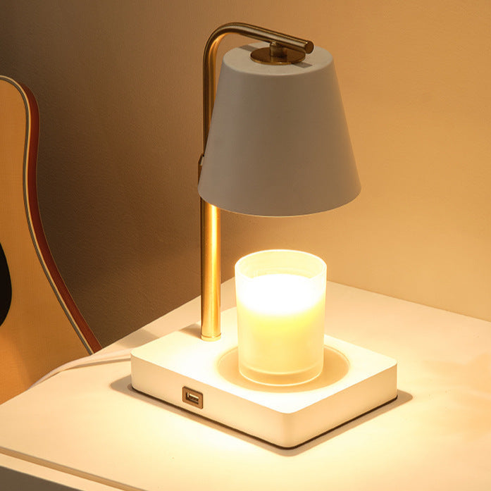 Kaarsenwarmerlamp met Hout en Metaal voor Thuisgebruik