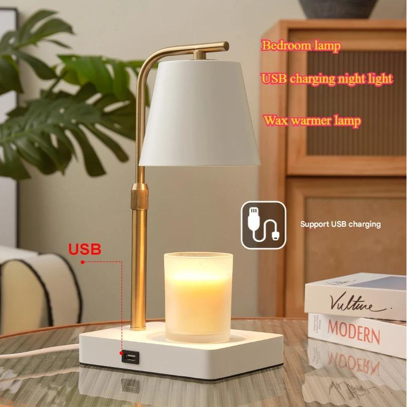 Kaarsenwarmerlamp met Hout en Metaal voor Thuisgebruik