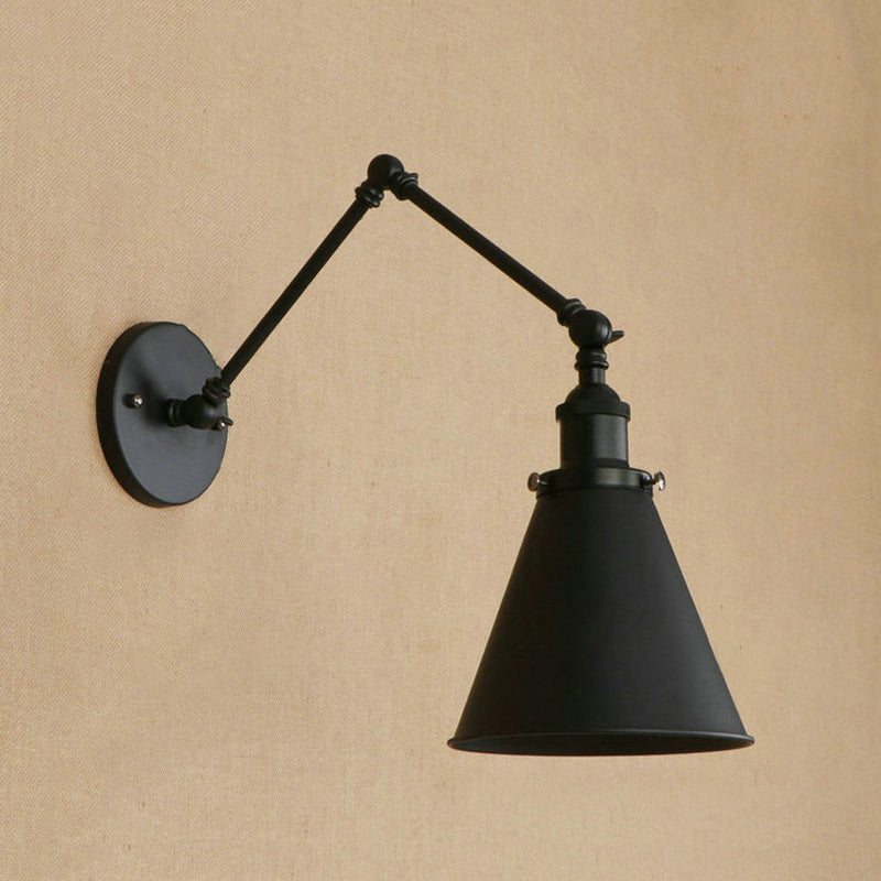 Kegel Wandlamp Boerderij Stijl Ijzeren Zwart Roest 9 Inch