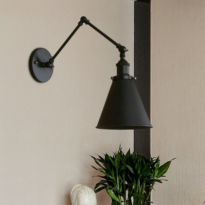 Kegel Wandlamp Boerderij Stijl Ijzeren Zwart Roest 9 Inch