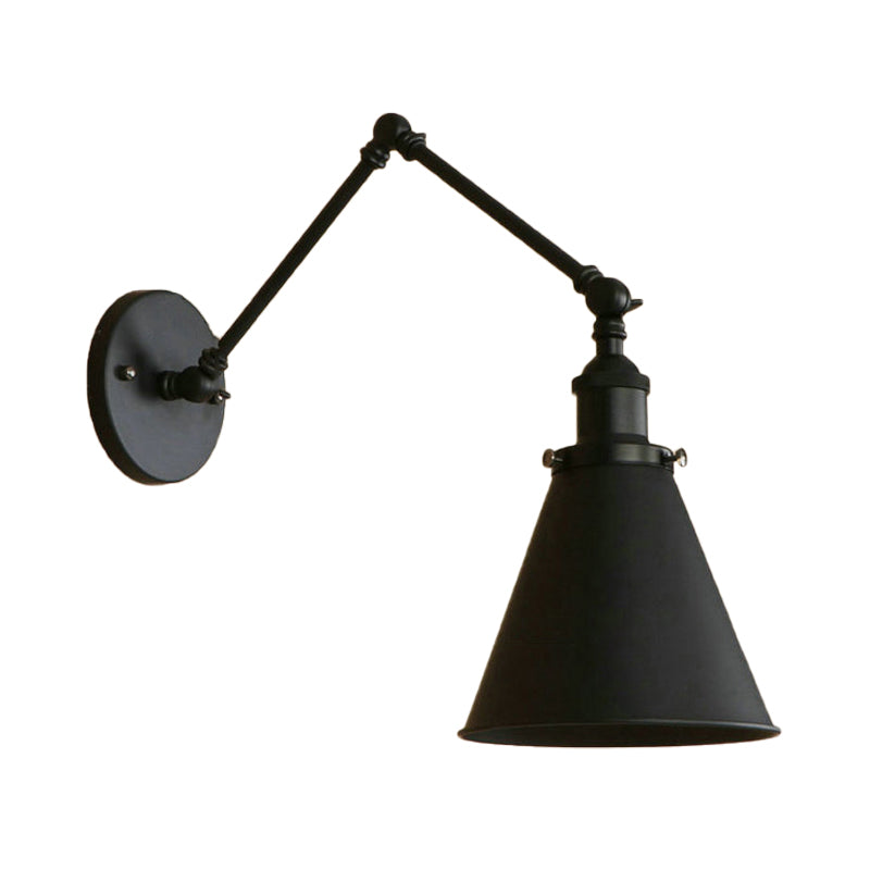 Kegel Wandlamp Boerderij Stijl Ijzeren Zwart Roest 9 Inch