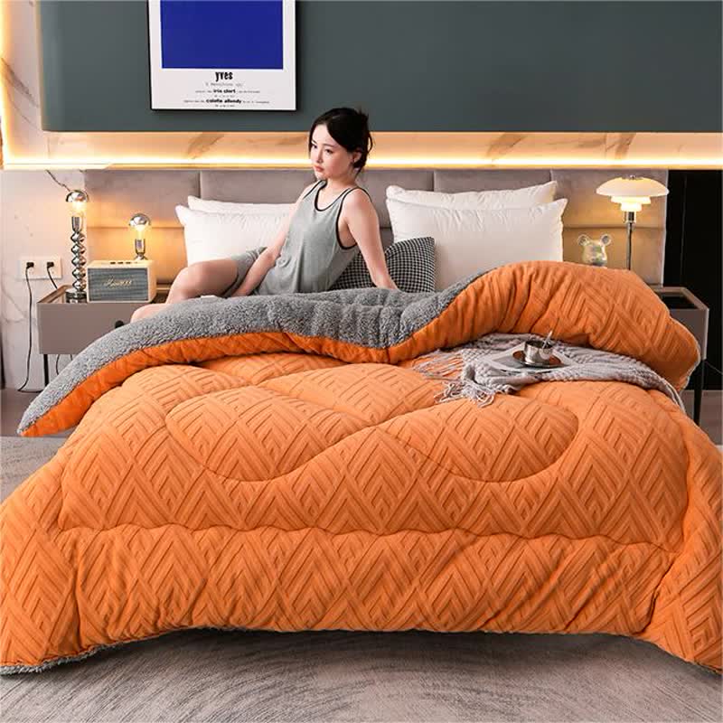 Kleurige Dikke Sherpa Winterdeken Met Quiltkern Warmte