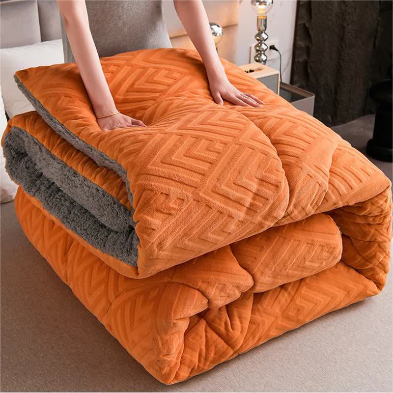 Kleurige Dikke Sherpa Winterdeken Met Quiltkern Warmte