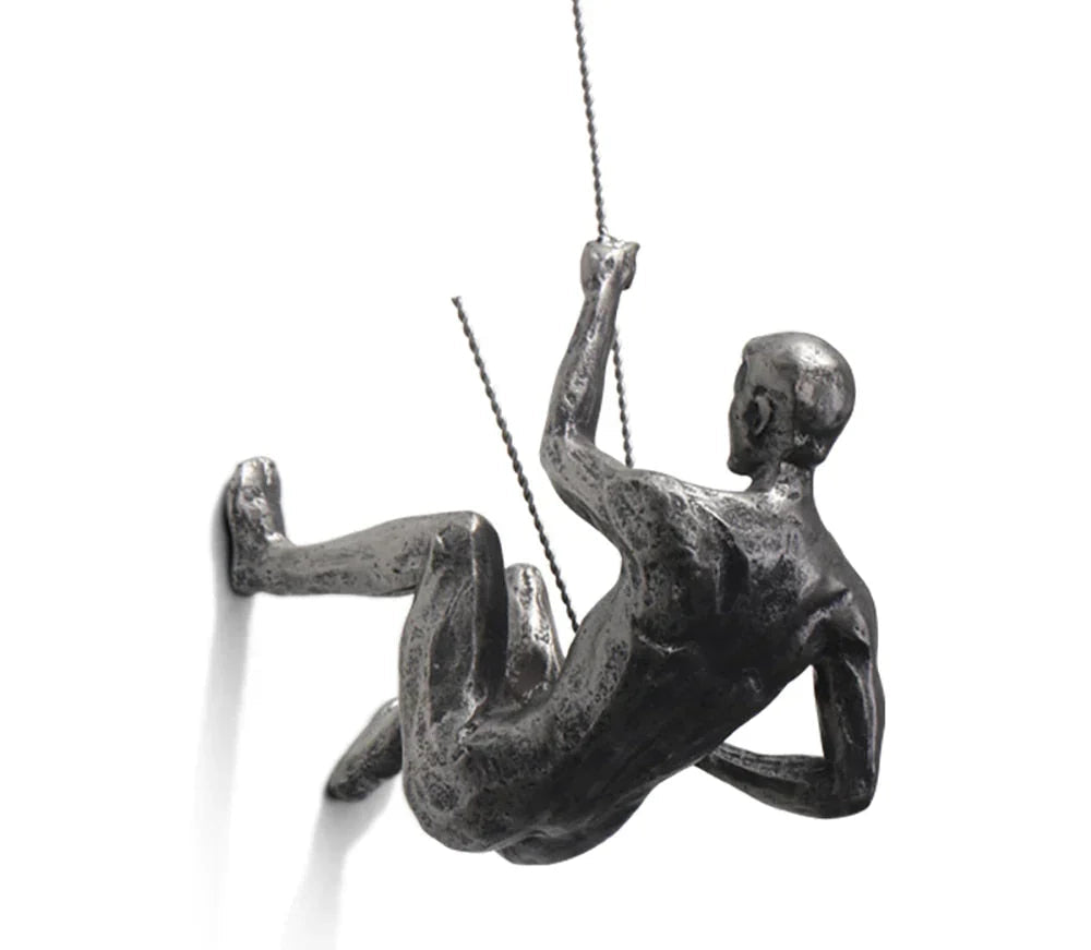 Klimmuursculptuur Met Klimmers Wanddecoratie Linker klimmer