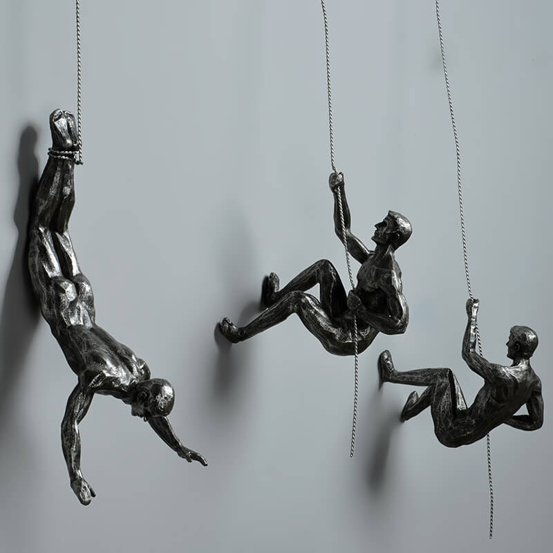 Klimmuursculptuur Met Klimmers Wanddecoratie