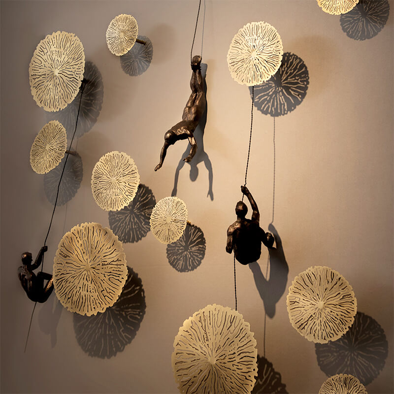 Klimmuursculptuur Met Klimmers Wanddecoratie