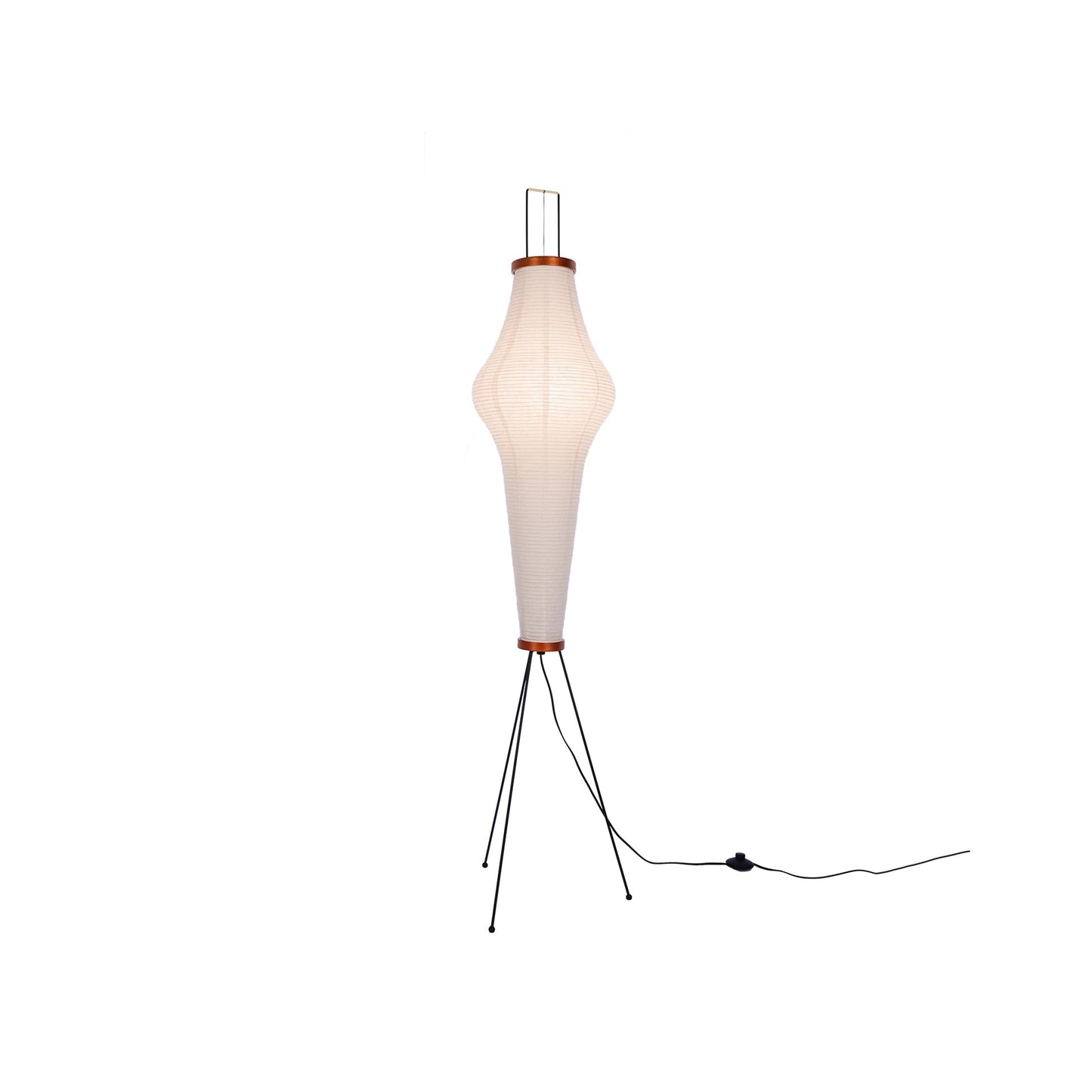 Kōmei - Japanse Rijstpapieren vloerlamp Akari 14A: ∅ 13″ x H 63,7″ Dia 33cm x H 162cm Wit