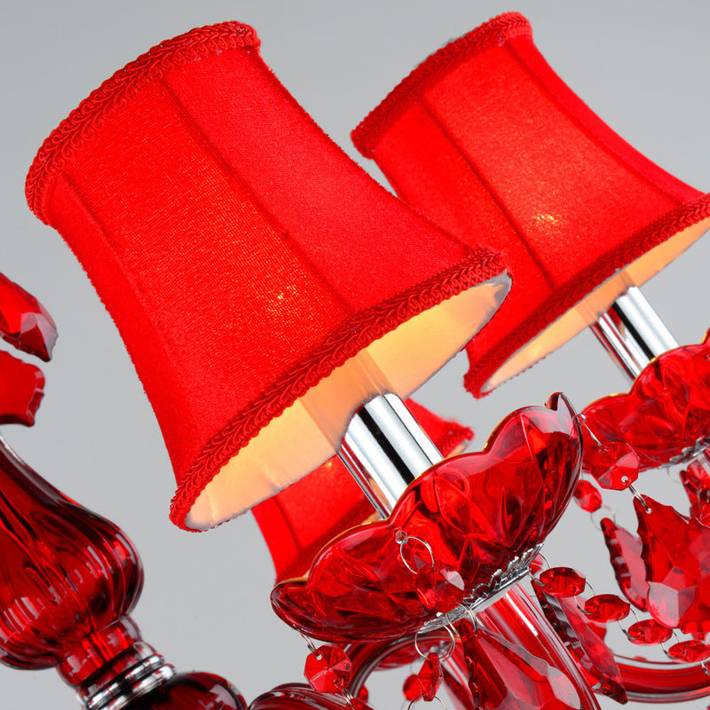 Kristallen Kroonluchter Verlichting Modern Rode Pendel