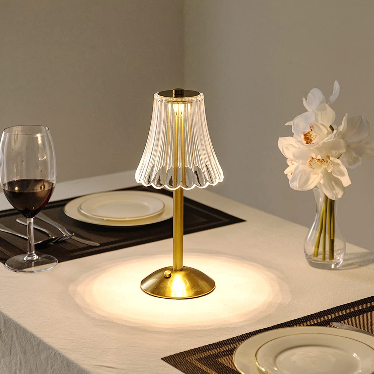 LED Retro Bureaulamp Met USB Oplaadbaar Kristallen Kap