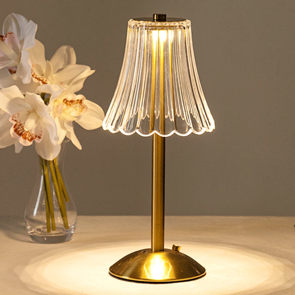 LED Retro Bureaulamp Met USB Oplaadbaar Kristallen Kap