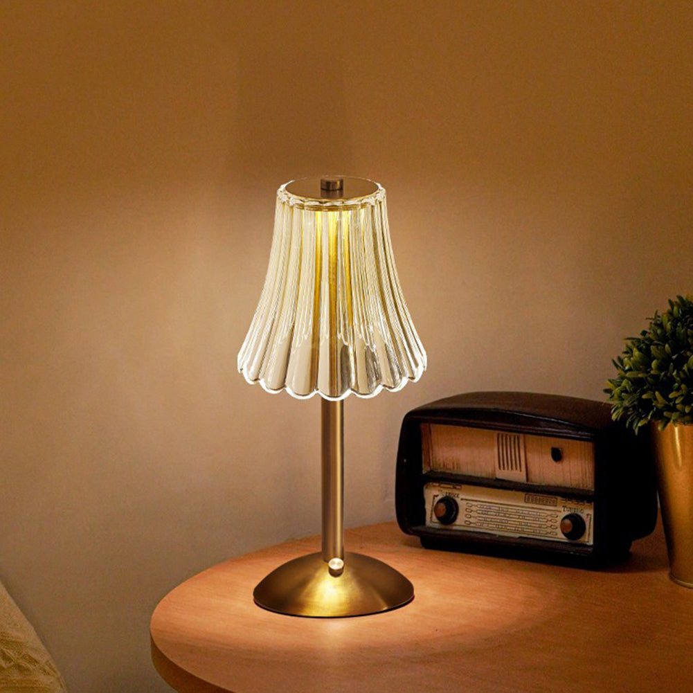 LED Retro Bureaulamp Met USB Oplaadbaar Kristallen Kap