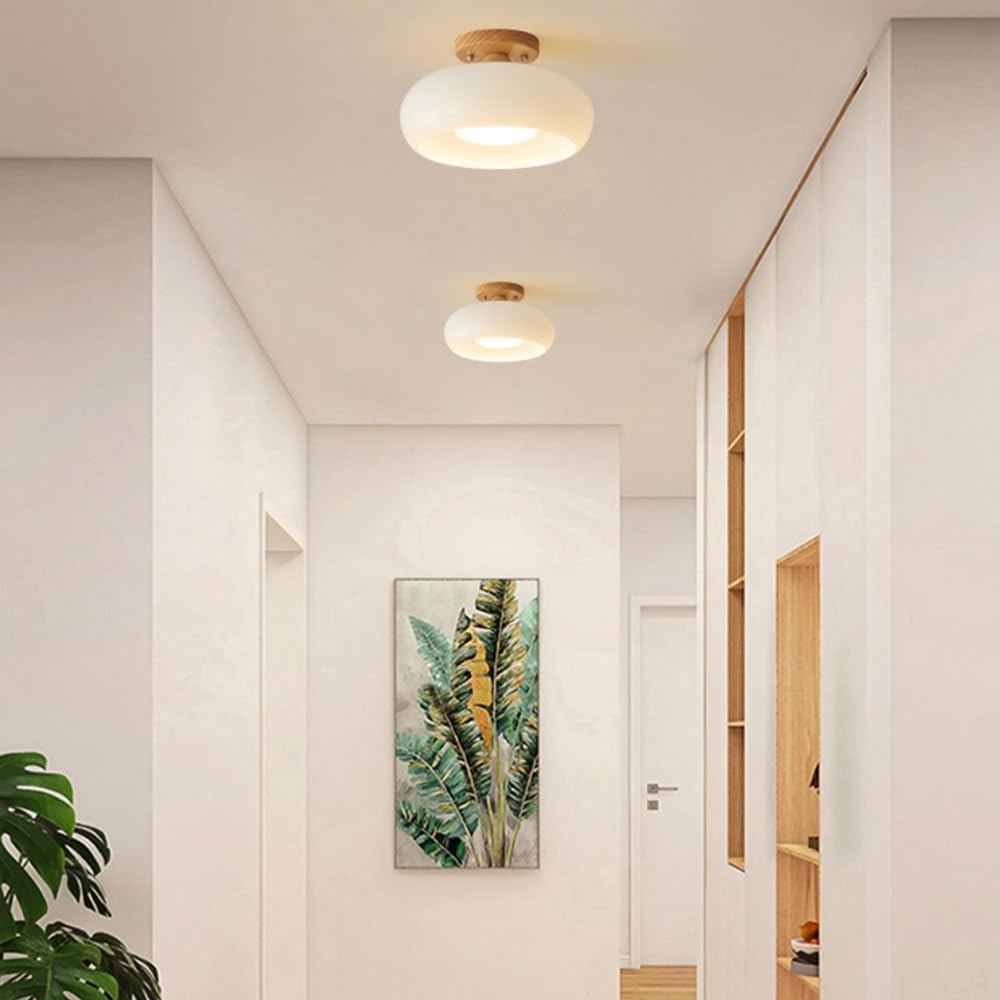 Led Flush Mount Ceiling Light Met Glas Metaal Ontwerp
