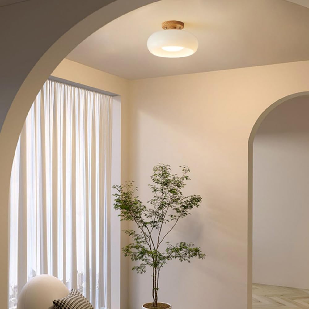 Led Flush Mount Ceiling Light Met Glas Metaal Ontwerp