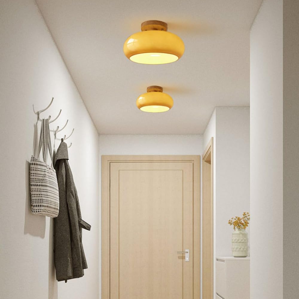 Led Flush Mount Ceiling Light Met Glas Metaal Ontwerp