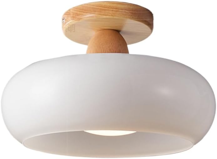 Led Flush Mount Ceiling Light Met Glas Metaal Ontwerp Wit