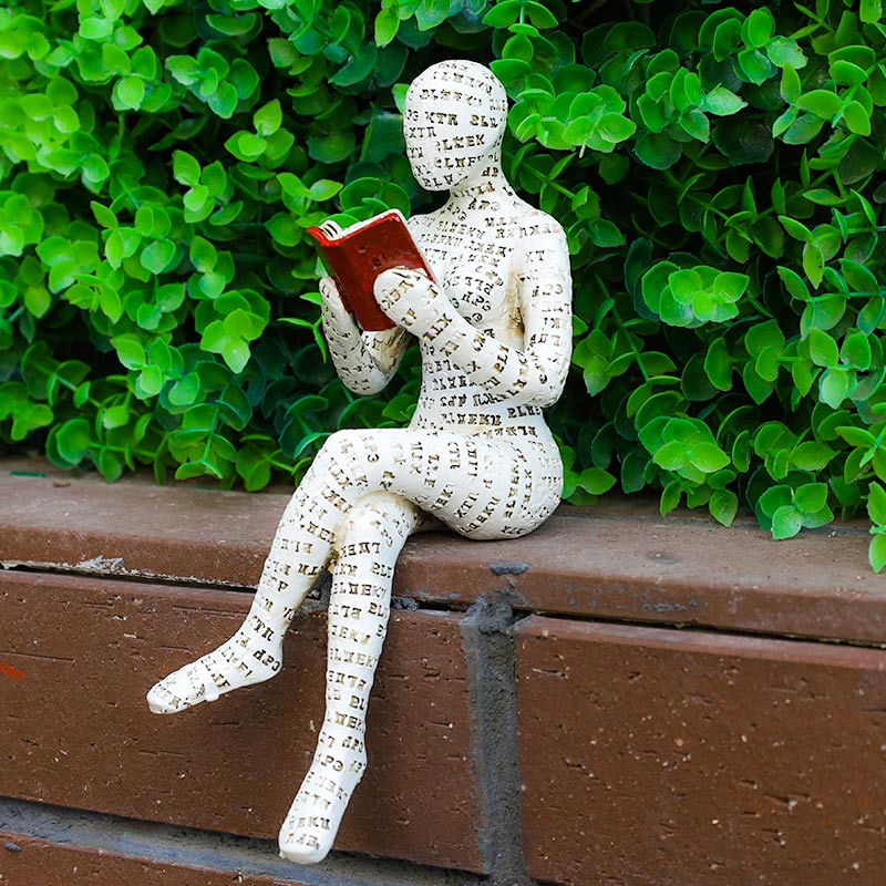 Lezende Vrouw Denker Beeld Voor Boekenplank Decoratie E