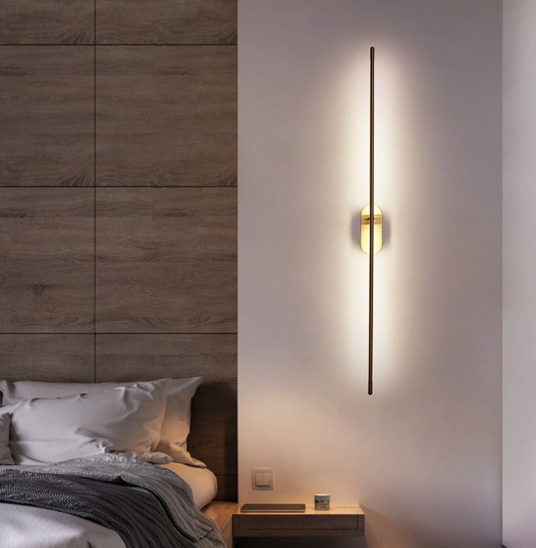 Lineaire Strip Wandverlichting Metaal Zwart Messing 10 cm LED 2.0 Zwart