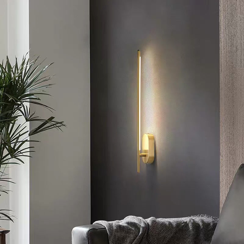 Lineaire Strip Wandverlichting Metaal Zwart Messing 10 cm LED