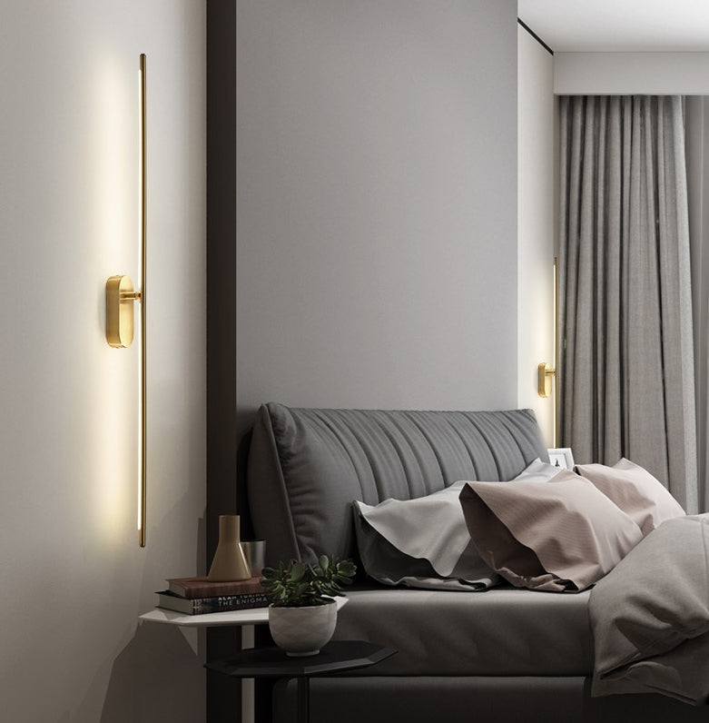 Lineaire Strip Wandverlichting Metaal Zwart Messing 10 cm LED