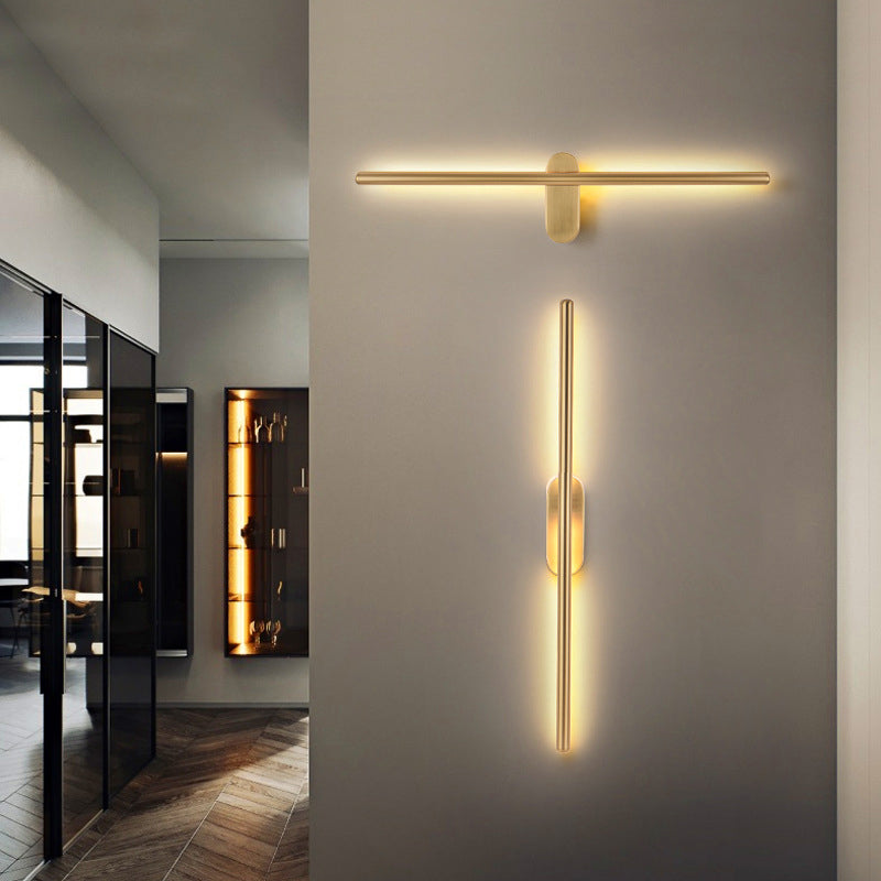 Lineaire Strip Wandverlichting Metaal Zwart Messing 10 cm LED