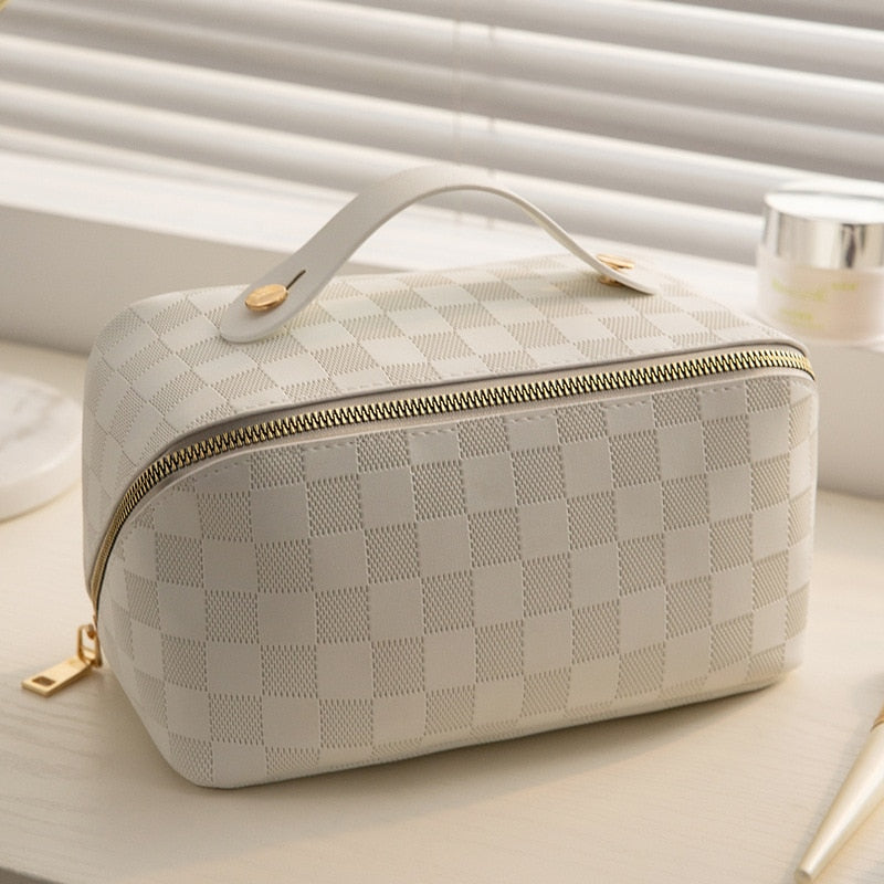 Luxe Geruite Make Up Tas Met Ruime Organisatie Voor Reis