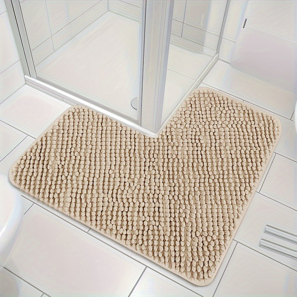 Luxe L Vormige Antislip Hoekbadmat Zacht Absorberend Beige 40 cm x 40 cm x 80 cm
