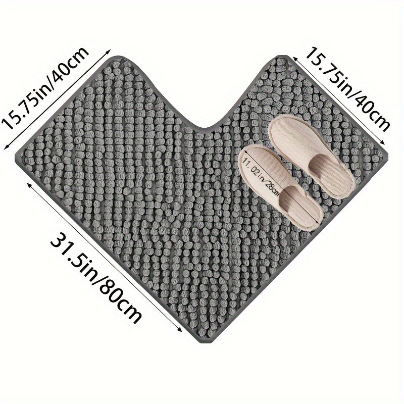 Luxe L Vormige Antislip Hoekbadmat Zacht Absorberend