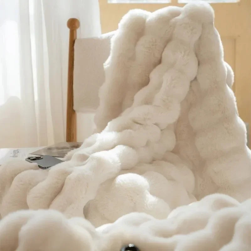 Luxe Pluche Deken Voor Bed En Bank Ultieme Zachte Warmte Beige