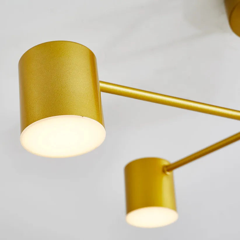 Moderne 6-Lichts Plafondlamp met Aanpasbare Kleurmodi