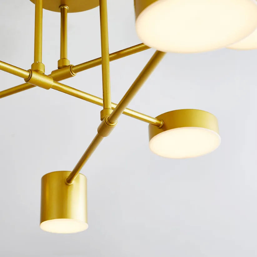 Moderne 6-Lichts Plafondlamp met Aanpasbare Kleurmodi