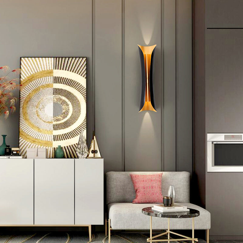 Moderne Curl Wandlamp 13 21 30 Inch Hoogte 2 Lichten Zwart