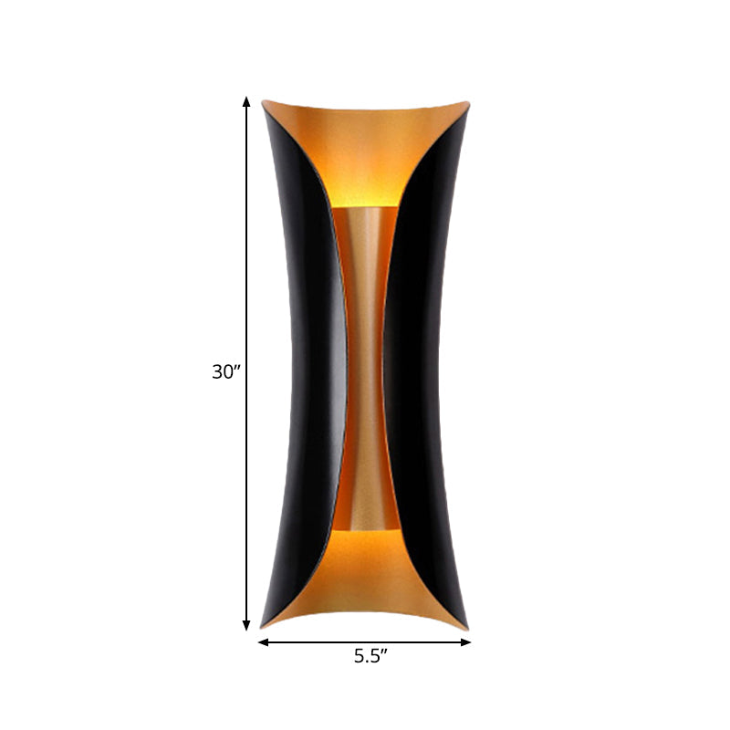 Moderne Curl Wandlamp 13 21 30 Inch Hoogte 2 Lichten Zwart