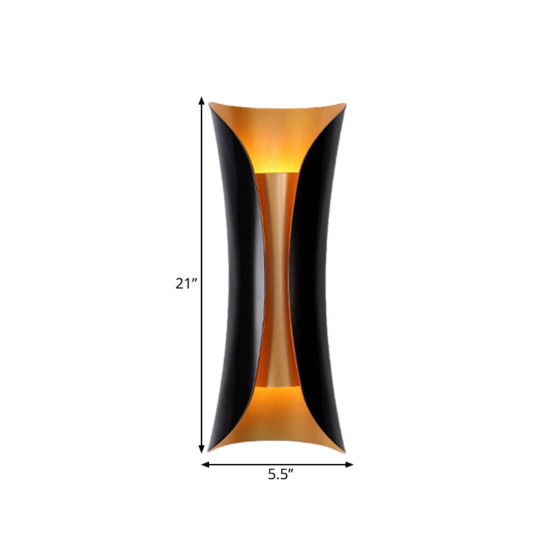Moderne Curl Wandlamp 13 21 30 Inch Hoogte 2 Lichten Zwart