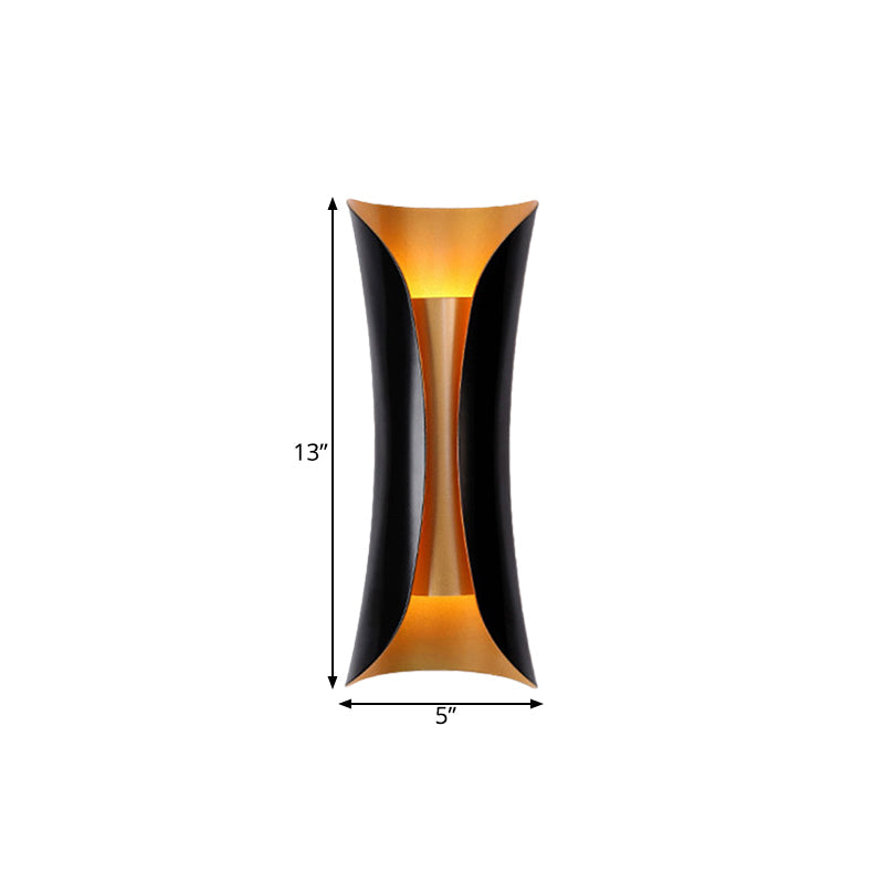 Moderne Curl Wandlamp 13 21 30 Inch Hoogte 2 Lichten Zwart