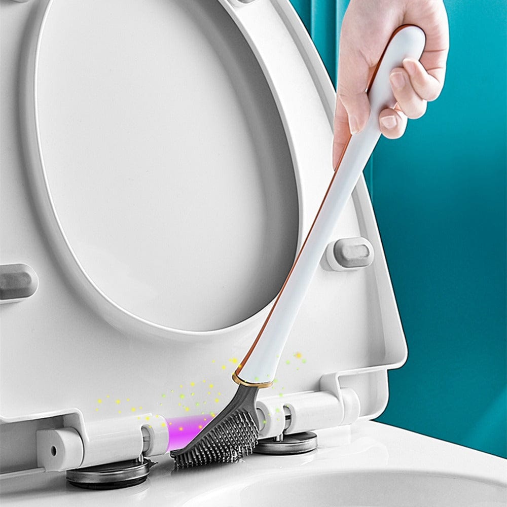 Moderne Flexibele Silikon Toilettenborstel Met Platte Kop