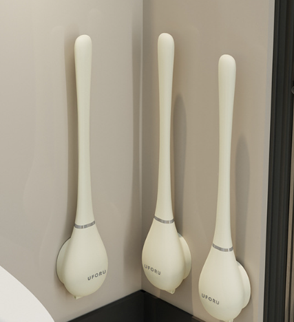 Moderne Flexibele Silikon Toilettenborstel Met Platte Kop