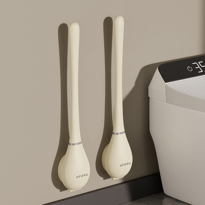 Moderne Flexibele Silikon Toilettenborstel Met Platte Kop