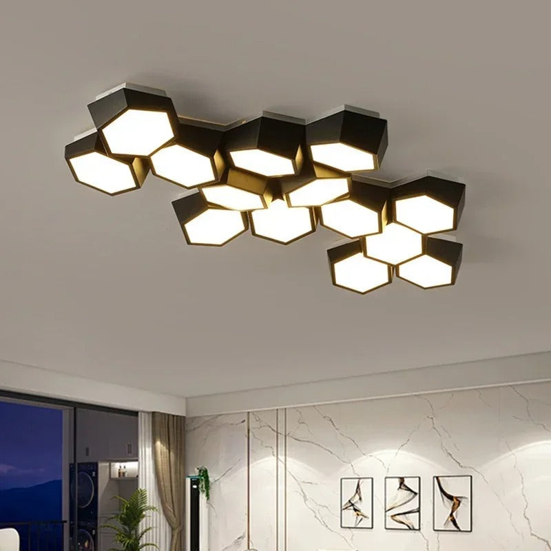 Moderne Geometrische Plafondlamp Voor Elegante Ruimtes Zwart