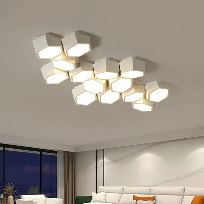 Moderne Geometrische Plafondlamp Voor Elegante Ruimtes Wit