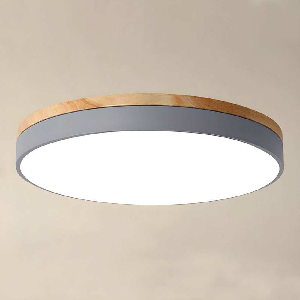 Moderne Houten LED Inbouw Plafondlamp Energiezuinige Warmwit Grijs