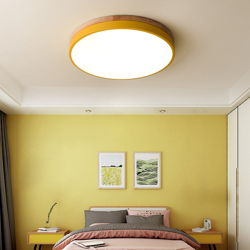 Moderne Houten LED Inbouw Plafondlamp Energiezuinige Warmwit Geel