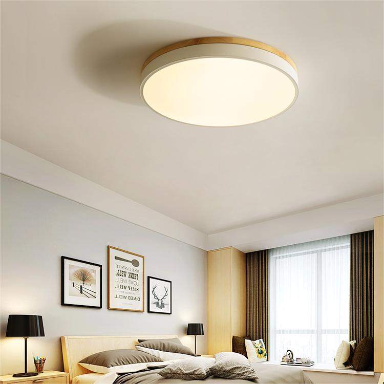 Moderne Houten LED Inbouw Plafondlamp Energiezuinige Warmwit Wit Warm licht